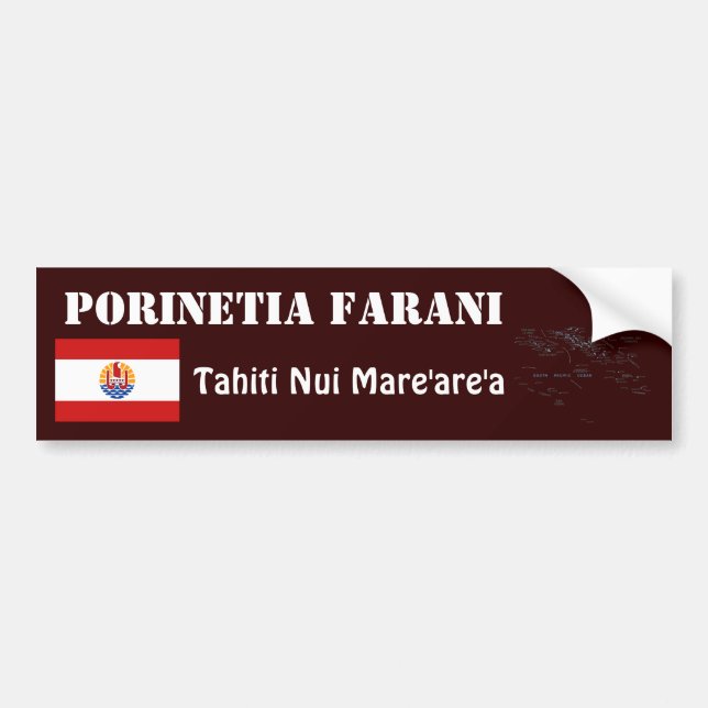Autocollant De Voiture Drapeau de Polynésie française + Adhésif pour (Devant)