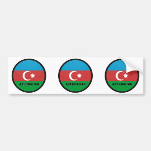 Autocollant De Voiture Drapeau de qualité de rondeau de l'Azerbaïdjan