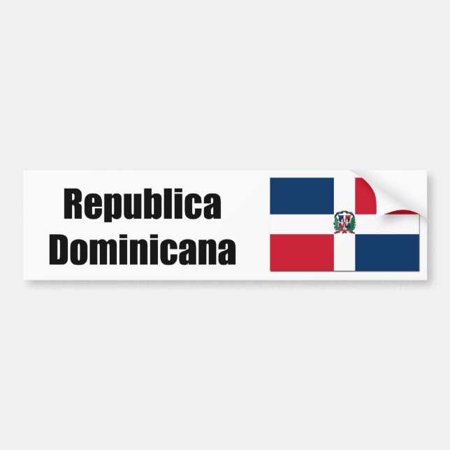 Autocollant De Voiture Drapeau de Republica Domincana D.R> (Devant)