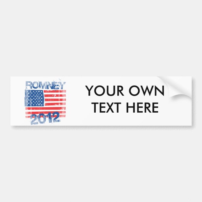 AUTOCOLLANT DE VOITURE DRAPEAU DE ROMNEY 2012 (Devant)