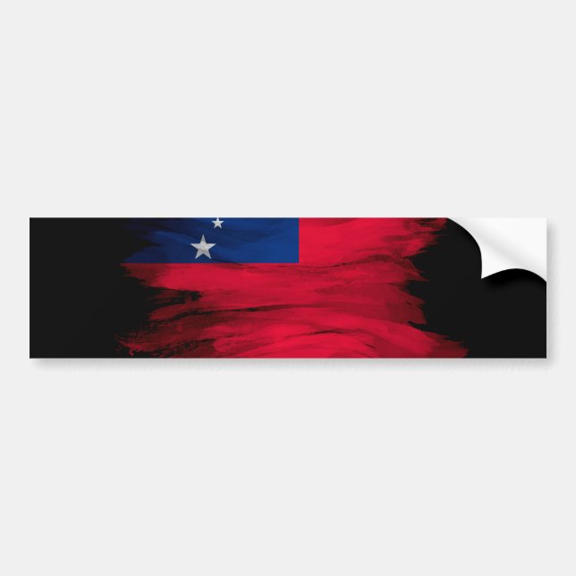 Autocollant De Voiture Drapeau de Samoa brosse trait, drapeau national (Devant)