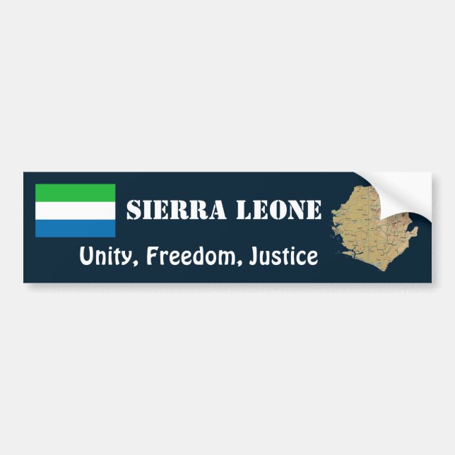 Autocollant De Voiture Drapeau de Sierra Leone + Adhésif pour pare-chocs (Devant)