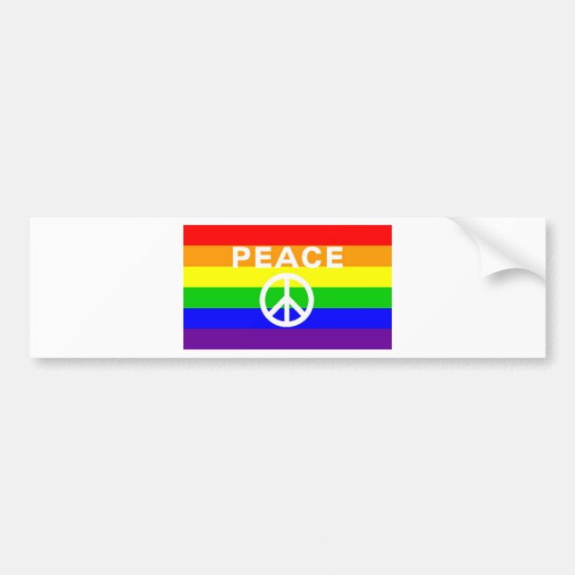 Autocollant De Voiture Drapeau de signe de paix d'arc-en-ciel (Devant)