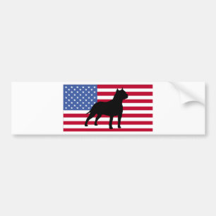 Autocollant De Voiture drapeau de silhouette de terrier de Staffordshire
