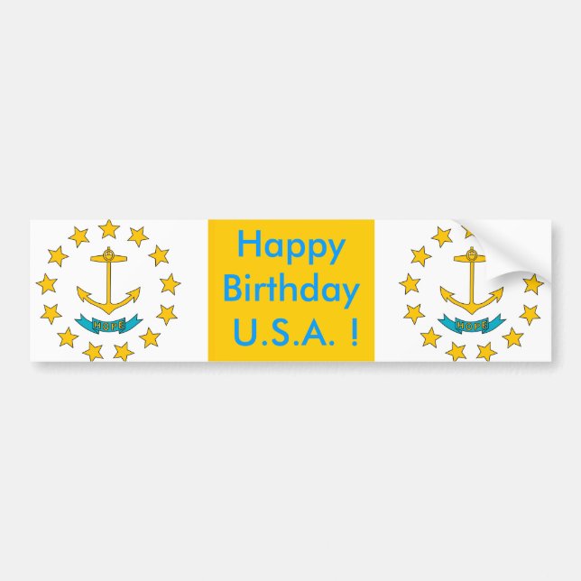 Autocollant De Voiture Drapeau de Sticker de Rhode Island (Devant)