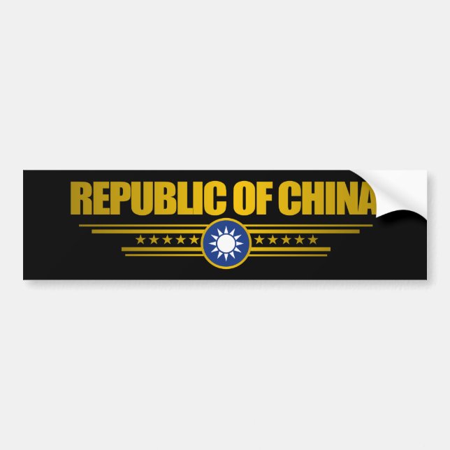 Autocollant De Voiture Drapeau de Taïwan (République de Chine) (Devant)