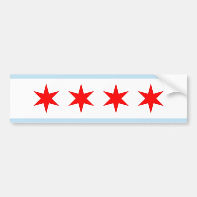 Autocollant De Voiture Drapeau de ville de Chicago (Devant)