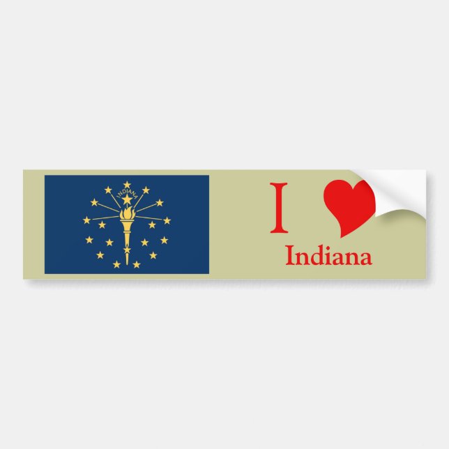 Autocollant De Voiture Drapeau d'état de l'Indiana (Devant)