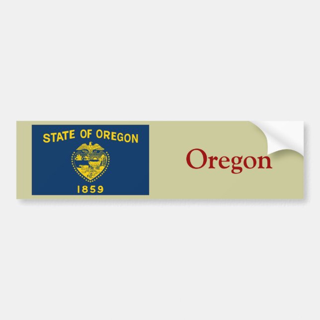 Autocollant De Voiture Drapeau d'état de l'Orégon (Devant)