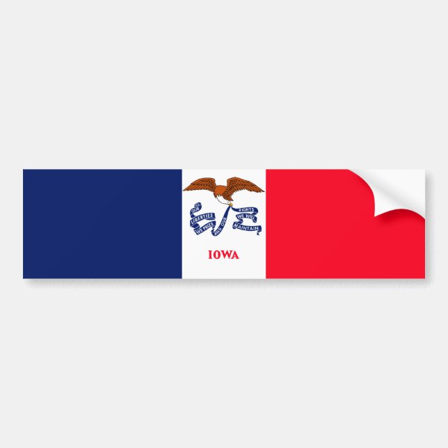 Autocollant De Voiture Drapeau d'État Iowa (Devant)