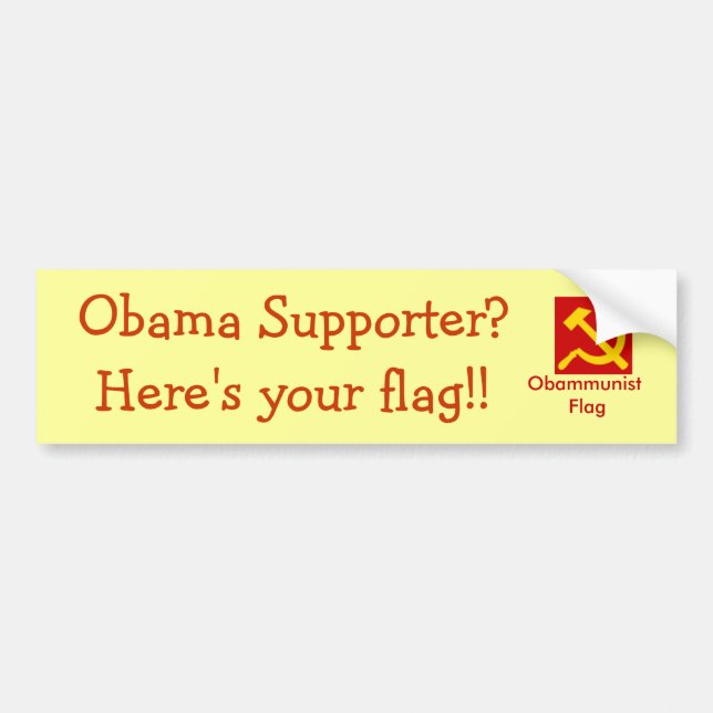 Autocollant De Voiture Drapeau d'Obammunist (Devant)