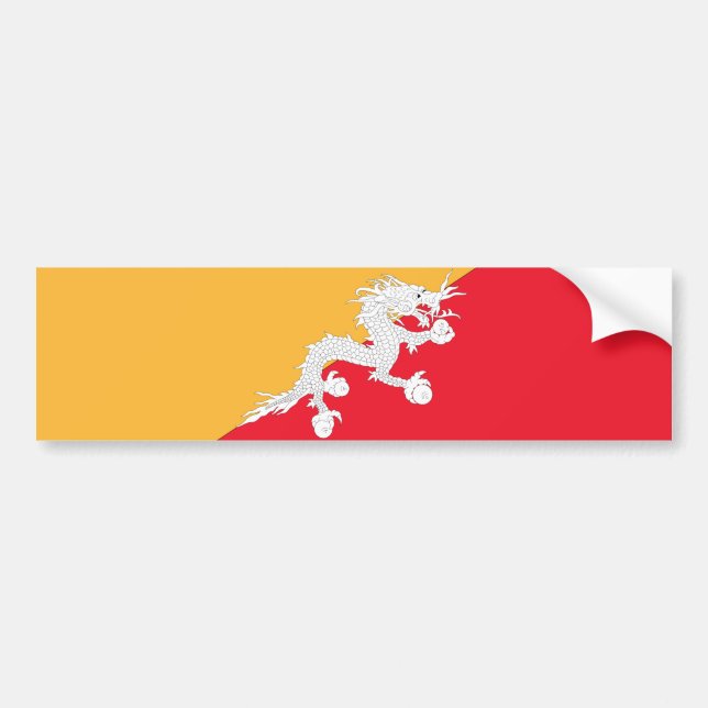 Autocollant De Voiture Drapeau du Bhoutan (Devant)