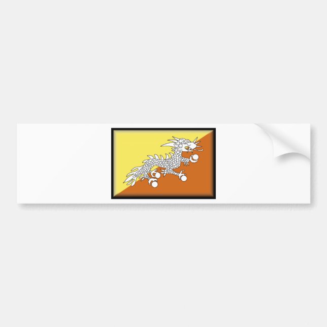 Autocollant De Voiture Drapeau du Bhutan (Devant)