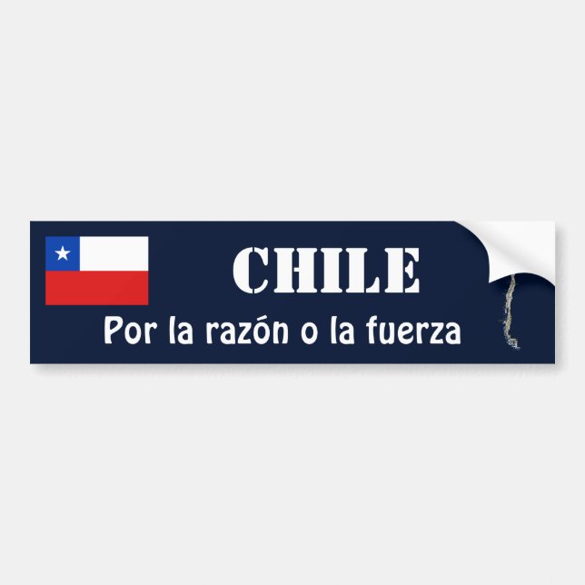 Autocollant De Voiture Drapeau du Chili + Adhésif pour pare-chocs de (Devant)