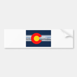 Autocollant De Voiture Drapeau du Colorado avec des montagnes