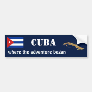 Autocollant De Voiture Drapeau du Cuba + Adhésif pour pare-chocs de carte