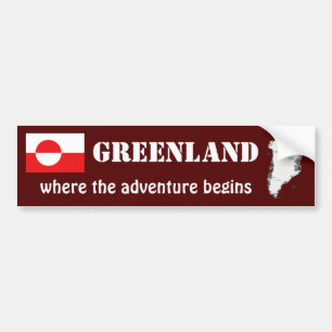 Autocollant De Voiture Drapeau du Groenland + Adhésif pour pare-chocs de