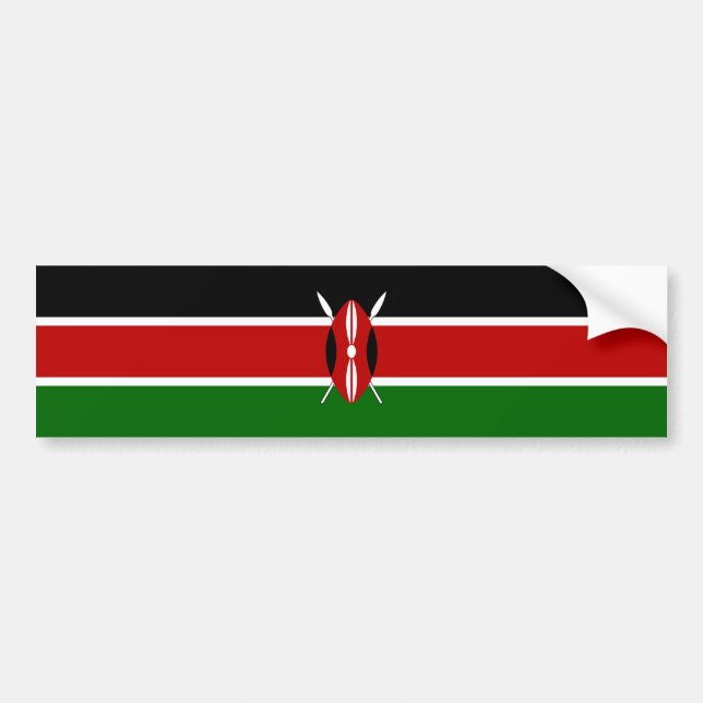 Autocollant De Voiture Drapeau du Kenya (Devant)