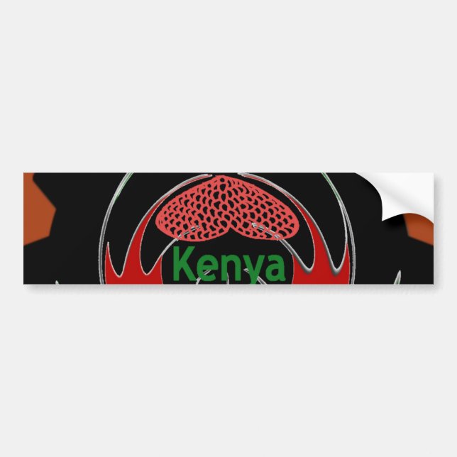 Autocollant De Voiture Drapeau du Kenya - Hakuna Matata Patriotic (Devant)
