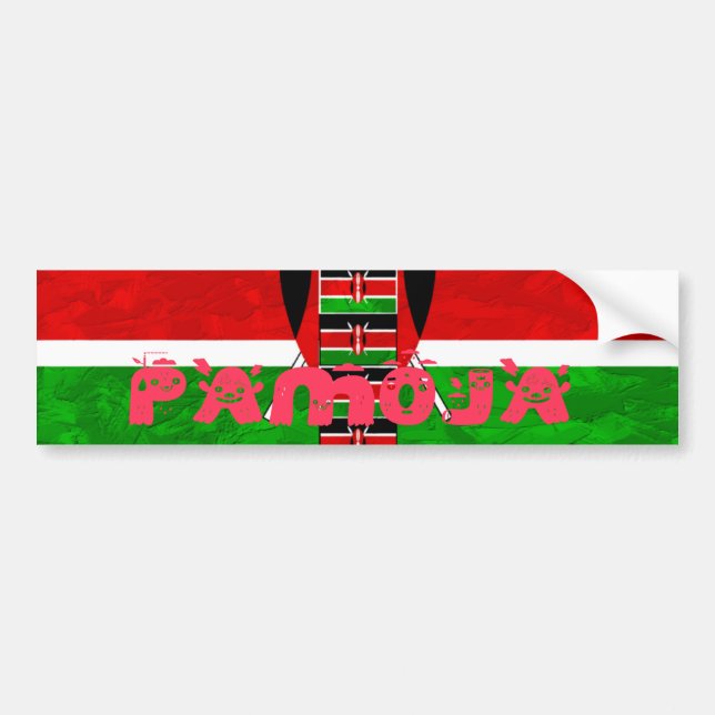 Autocollant De Voiture Drapeau du Kenya : Tuko Pamoja - Design d'art de l (Devant)