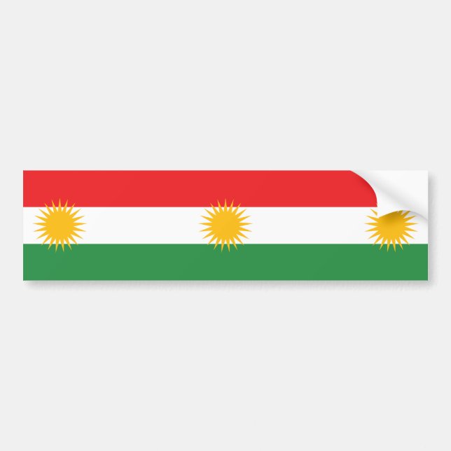 Autocollant De Voiture Drapeau du Kurdistan (Devant)