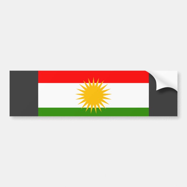 Autocollant De Voiture Drapeau du Kurdistan (Devant)