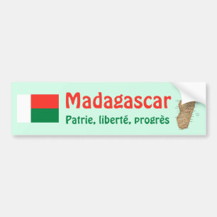 Autocollant De Voiture Drapeau du Madagascar + Adhésif pour pare-chocs de