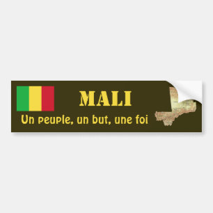 Autocollant De Voiture Drapeau du Mali + Adhésif pour pare-chocs de cart
