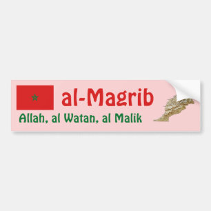 Autocollant De Voiture Drapeau du Maroc + Adhésif pour pare-chocs de