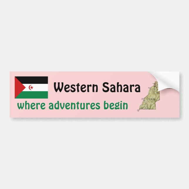 Autocollant De Voiture Drapeau du Sahara Occidental + Sticker de pare-cho (Devant)