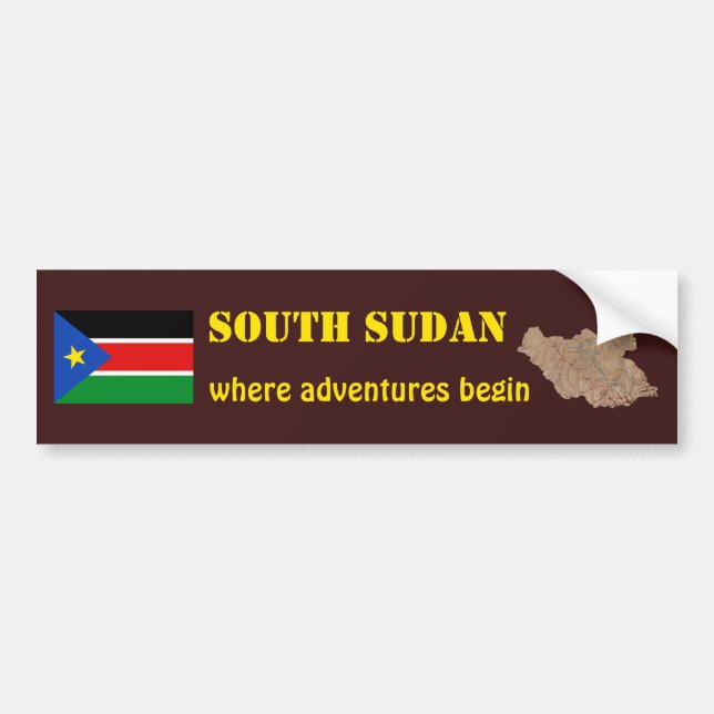 Autocollant De Voiture Drapeau du sud du Soudan + Adhésif pour pare-chocs (Devant)