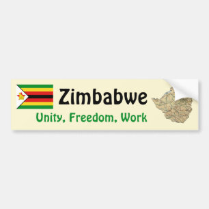 Autocollant De Voiture Drapeau du Zimbabwe + Adhésif pour pare-chocs de