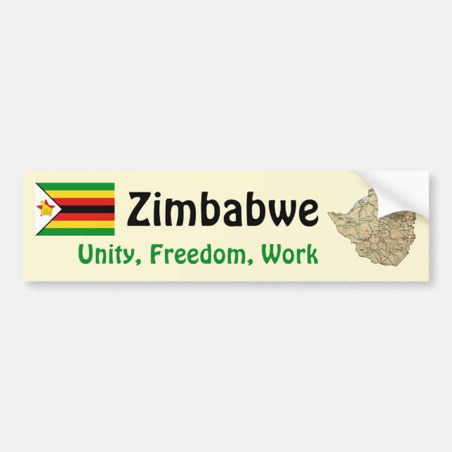 Autocollant De Voiture Drapeau du Zimbabwe + Adhésif pour pare-chocs de (Devant)
