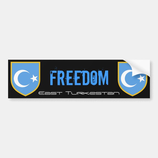Autocollant De Voiture Drapeau est de Turkestan (Devant)