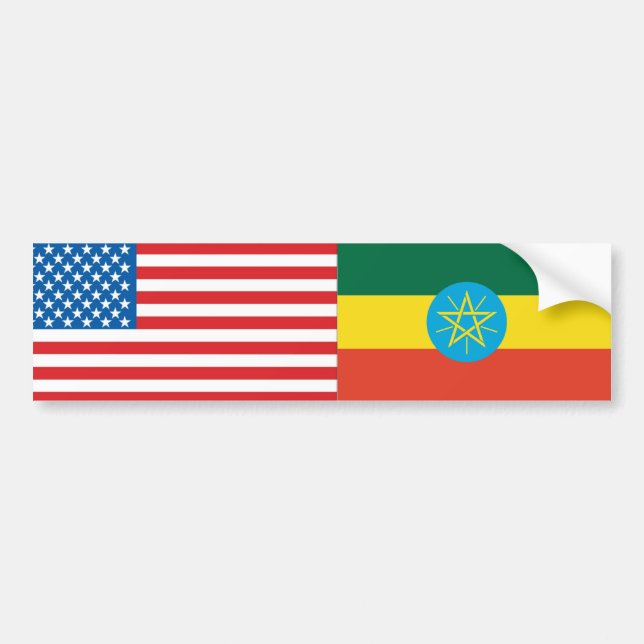Autocollant De Voiture Drapeau éthiopien (Devant)