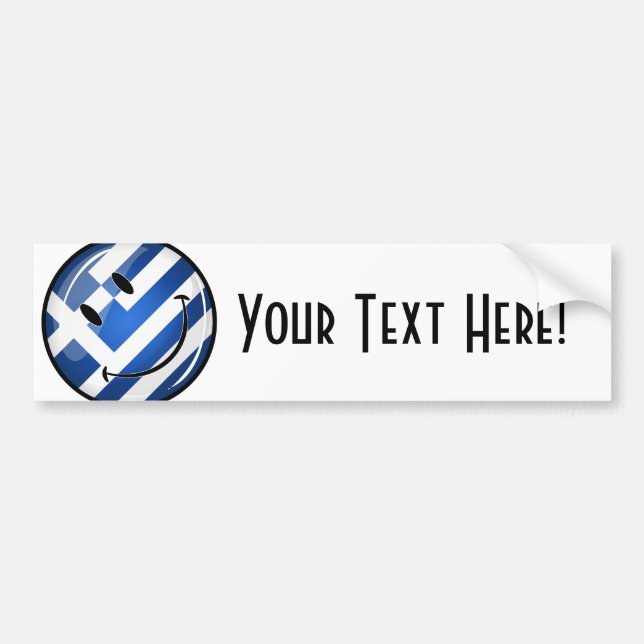 Autocollant De Voiture Drapeau grec souriant (Devant)