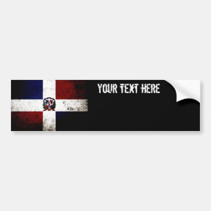 Autocollant De Voiture Drapeau grunge noir de la République Dominicaine