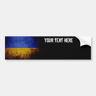 Autocollant De Voiture Drapeau grunge noir de l'Ukraine