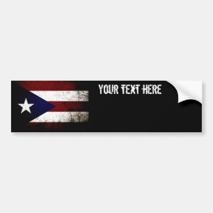 Autocollant De Voiture Drapeau grunge noir de Porto Rico