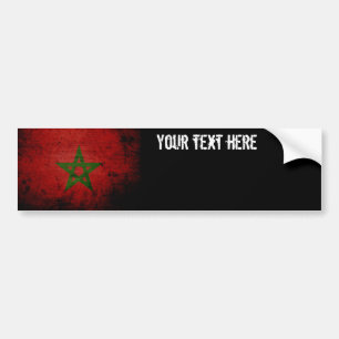 Autocollant De Voiture Drapeau grunge noir du Maroc