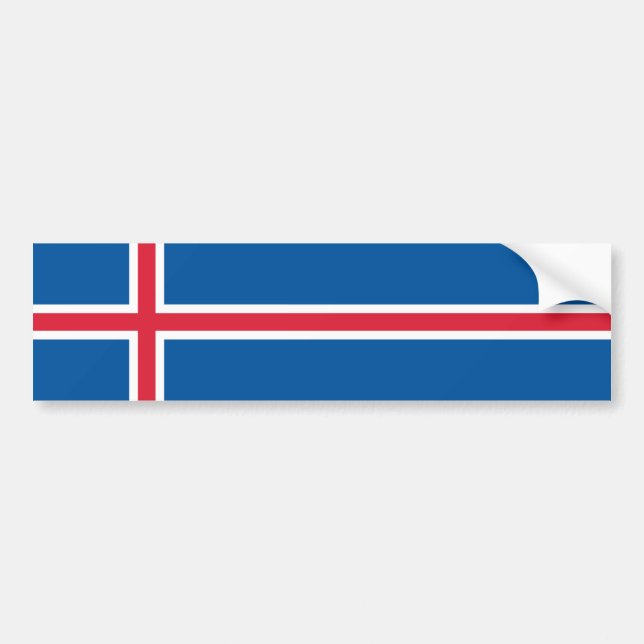 Autocollant De Voiture Drapeau Islande (Devant)