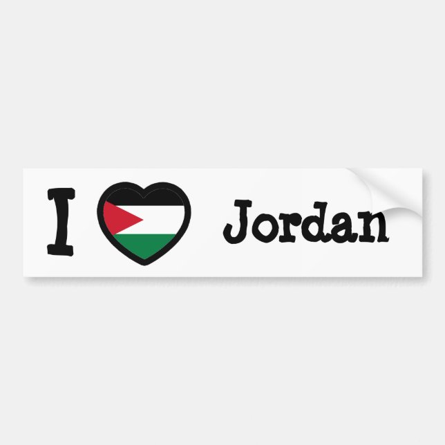 Autocollant De Voiture Drapeau Jordanie (Devant)