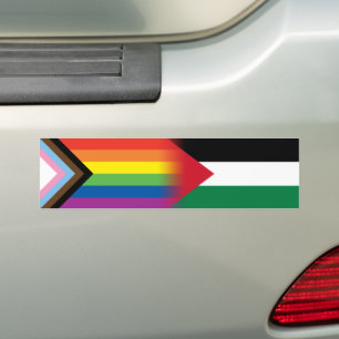Autocollant De Voiture Drapeau LGBT Palestine Progrès Fierté