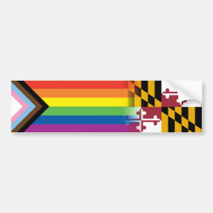 Autocollant De Voiture Drapeau LGBTQ de la Fierté de Progrès Inclusive Ma