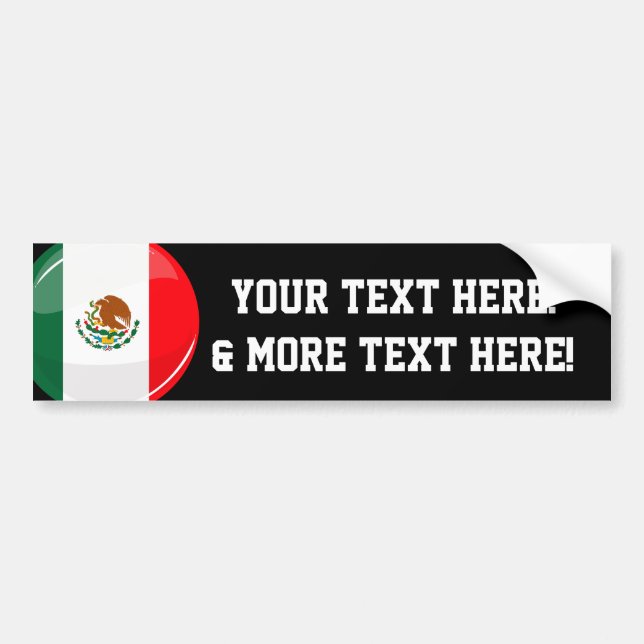 Autocollant De Voiture Drapeau mexicain rond brillant (Devant)