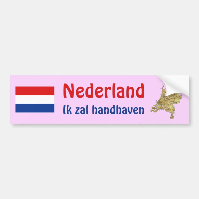 Autocollant De Voiture Drapeau néerlandais + Adhésif pour pare-chocs de (Devant)