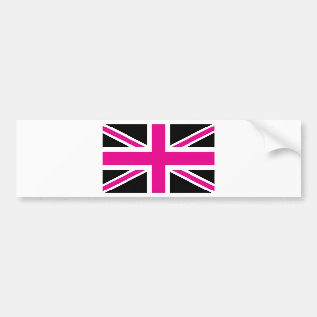 Autocollant De Voiture Drapeau noir et rose classique Union Jack British  (Devant)