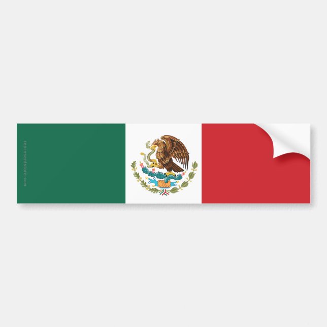 Autocollant De Voiture Drapeau simple du Mexique (Devant)