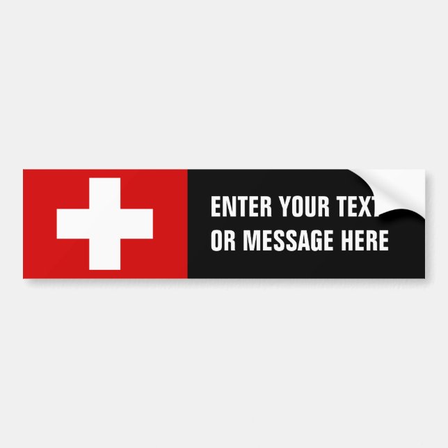 Autocollant De Voiture Drapeau Suisse (Devant)