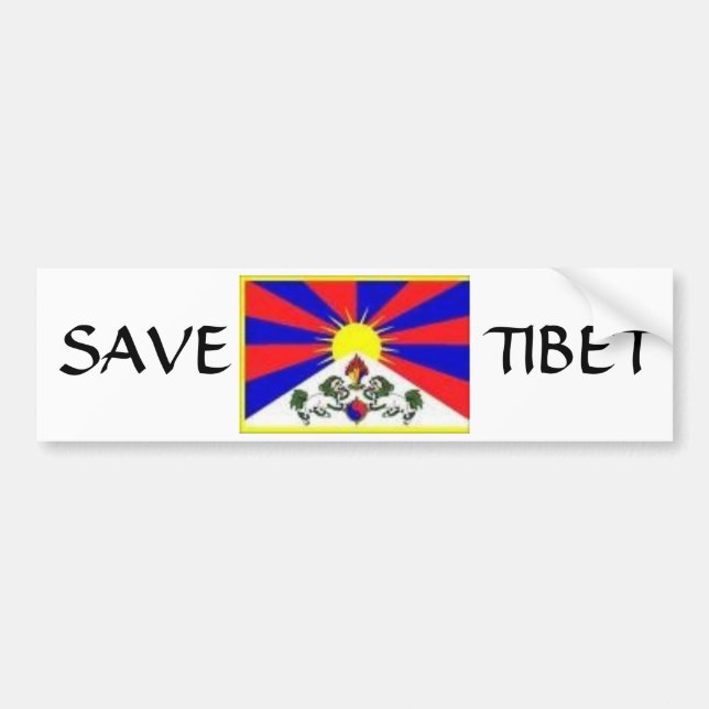 Autocollant De Voiture drapeau tibétain, ÉCONOMIES, THIBET (Devant)
